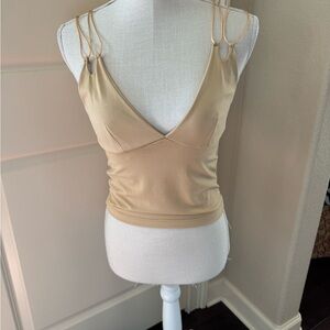 Chic Tan Strappy Women's Tank Top